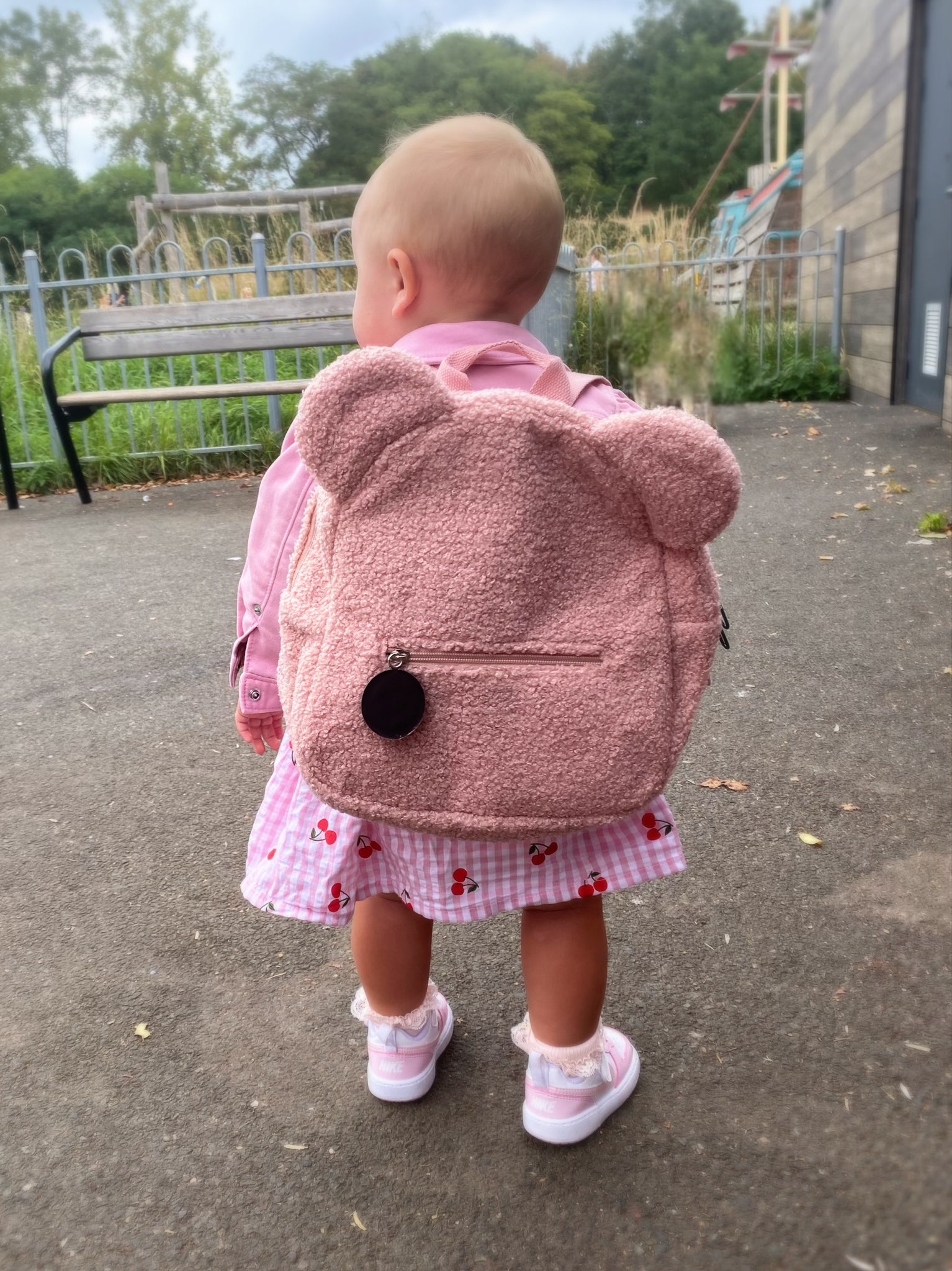 Pink teddy bear backpack hotsell